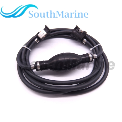 Boat Motor Fuel Line Hose with connector and Primer Assy 6Y2-24306-55-00 6Y2-24306-56-00 for Yamaha Outboard Motors , 6mm/1/4in Pipe, 3m length
